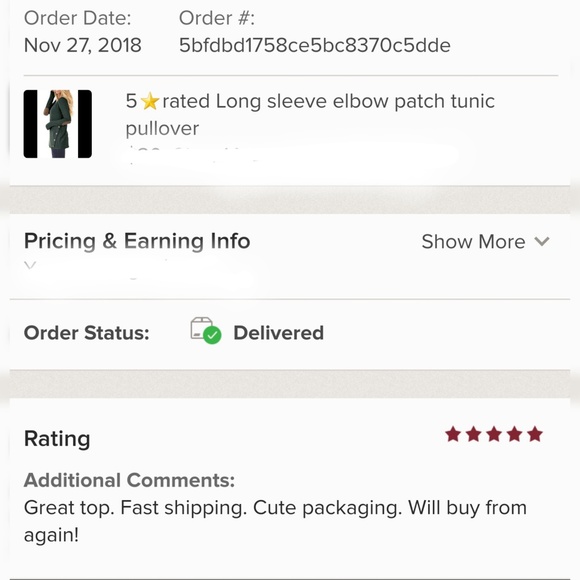 5 ⭐ rated Long sleeve elbow patch pullover tunic - Picture 6 of 6